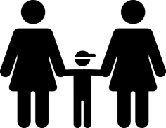 Lesbian Couple And Son Outline Icon Svg Set, Free Vectors File